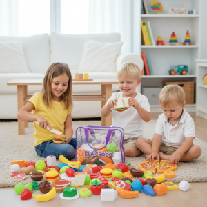 Set Comida De Juguete Para Cortar Niños 78 Piezas