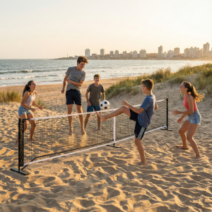 Set Fútbol Tenis Playa Red Con Soporte + Bolso