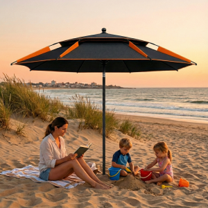 Sombrilla de Playa y Jardín de Acero Inoxidable 360° Filtro UV