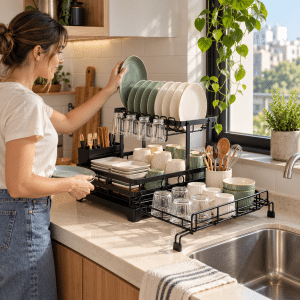 Escurridor 2 Niveles De Acero Extensible Platos Cocina
