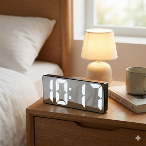 Reloj Despertador Digital LED Recargable Dormitorio