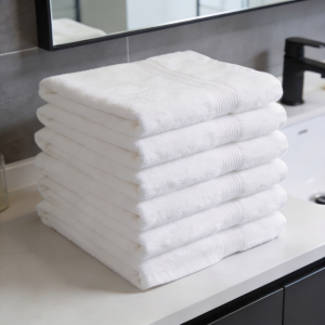 Juego De Toallas De Baño X6 Algodón Blanco