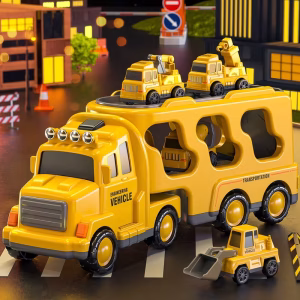 Camión de Doble Piso Transportador de Coches de Construcción Para Niños