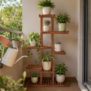 Macetero De Bambú 6 Niveles Porta Macetas Repisa Para Plantas