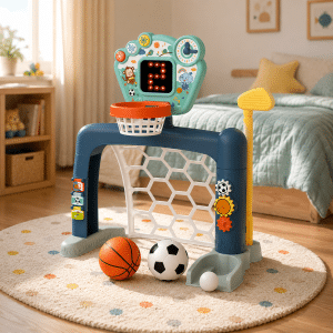 Juguete Deportivo 3 en 1 – Basket, Fútbol y Golf para Niños