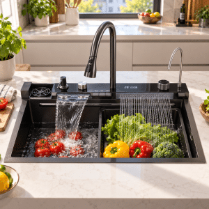 Pileta Bacha Para Cocina Multifuncional Canilla Acero Inox Premium