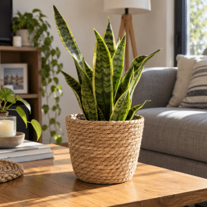 Canasto Maceta De Mimbre Tejido A Mano Decoración